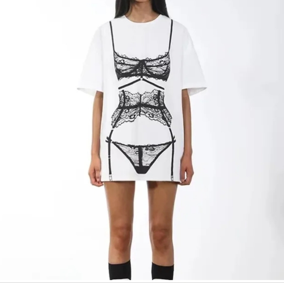 Women's White Graphic Short Sleeve Tee - Picture 3 of 8